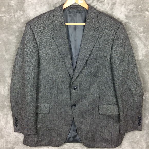 Loro Piana Other - Loro Piana Sport Coat Blazer Mens Wool Cashmere Herringbone Grey 46 S
